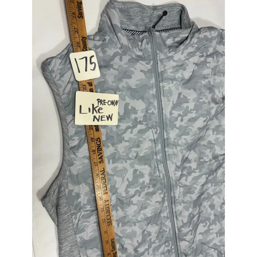 Southern Tide gray vest dual zippers size xl camo print